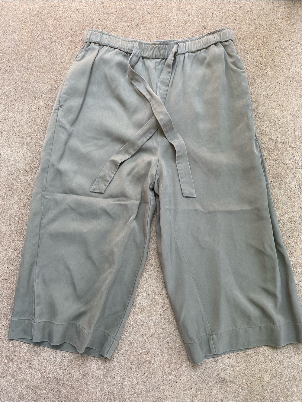 Marine Layer Olive Green Cropped Drawstring Pants
